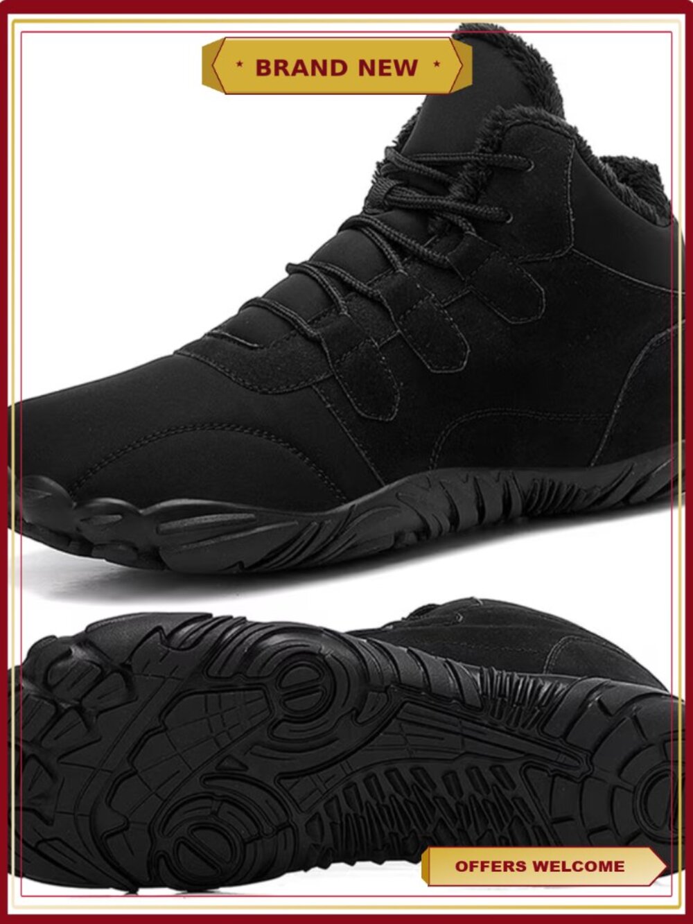 Women's Winter Barefoot Boots, Wide Toe Box, Zero Drop Snow Boots